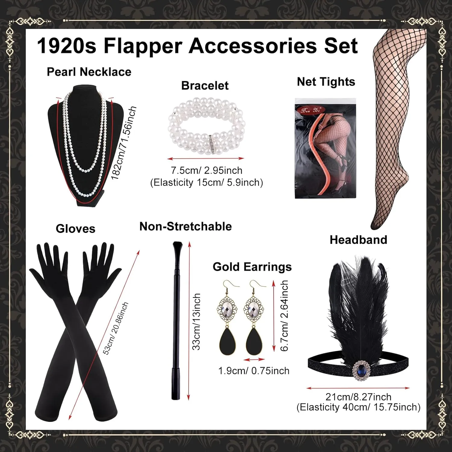 PLULON 1920s Dresses for Women, Sequin Fringed Gatsby Flapper Cocktail Dresses with 20s Accessories Set, Roaring 20s Costumes