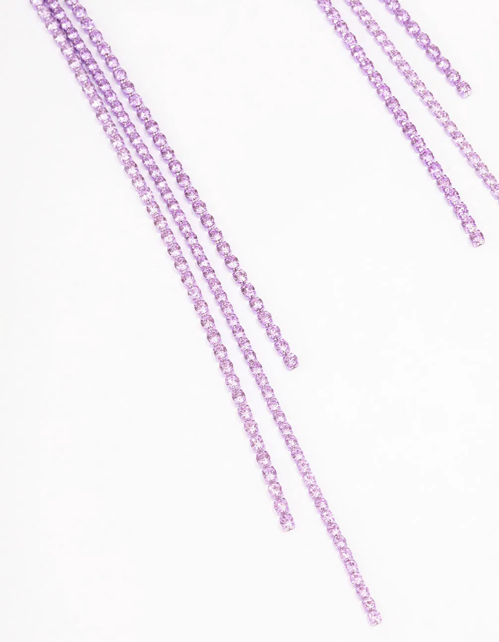 Purple Flower Cup Chain Drop Earrings