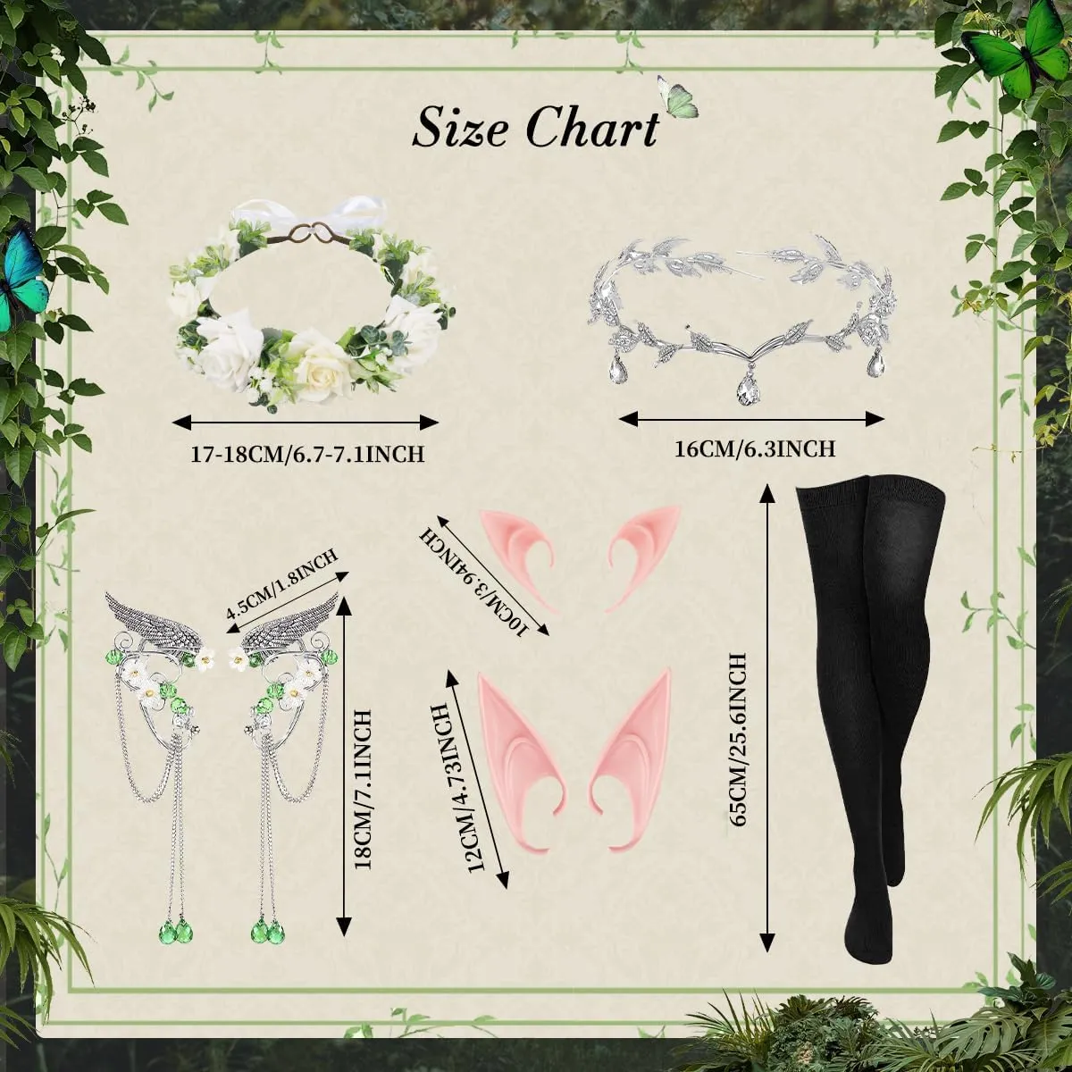 Renaissance Dresses Medieval Costume for Women Fairy Crown Elf Ear Cuffs Irish Dress Halloween Cosplay