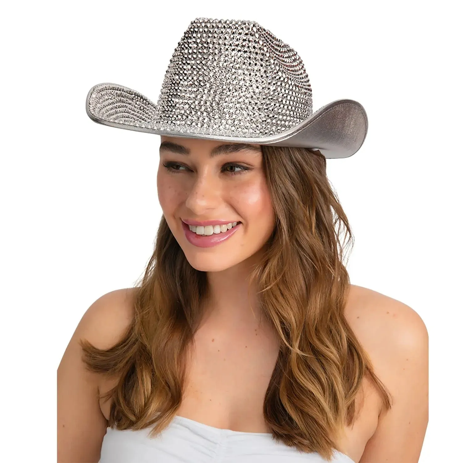 Rhinestone Cowboy Hat Sparkling Cowgirl Wild West Fancy Dress