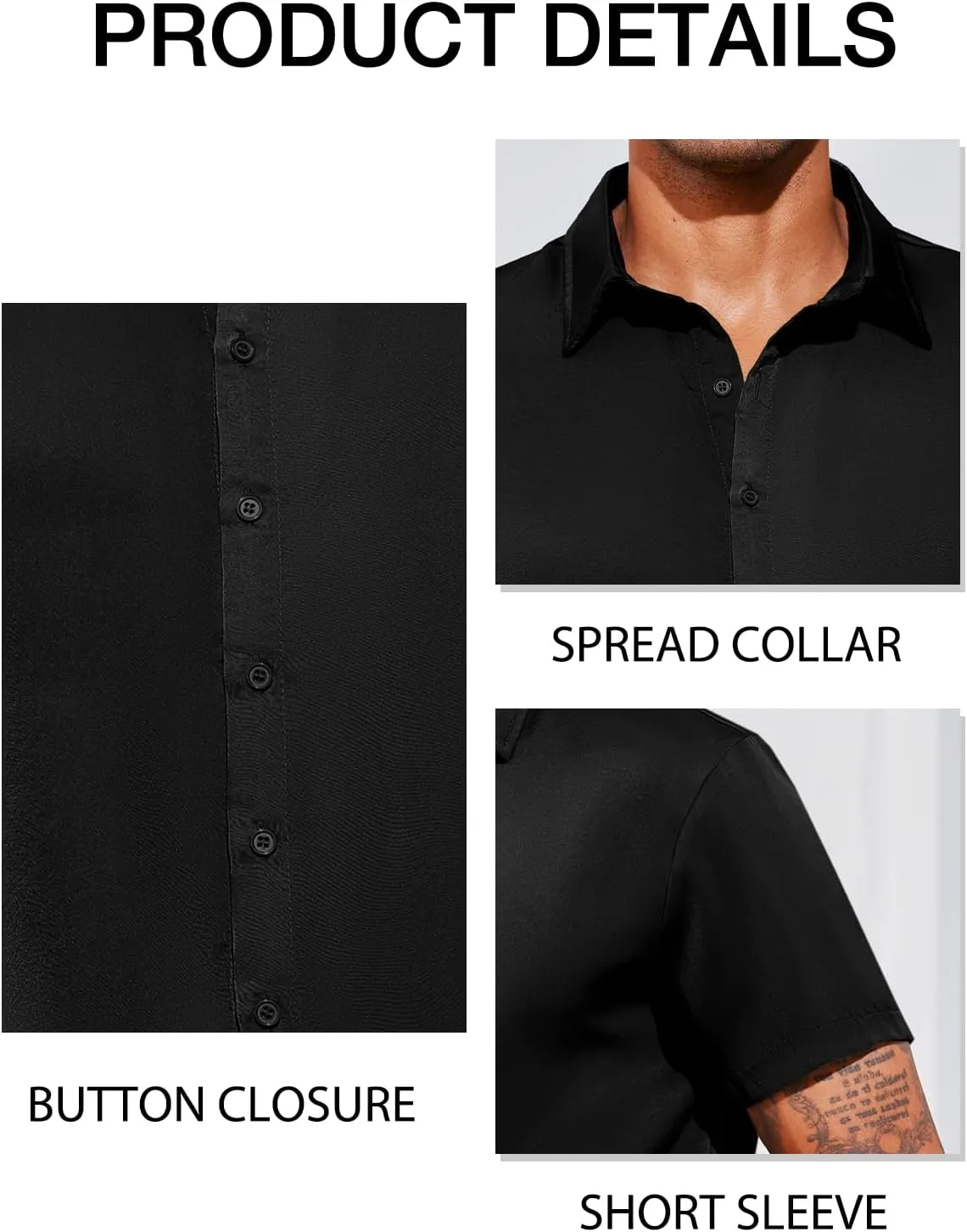 Runcati Mens Luxury Satin Silk Dress Shirts Casual Button Down Short Sleeve Prom Party Wedding Shirt