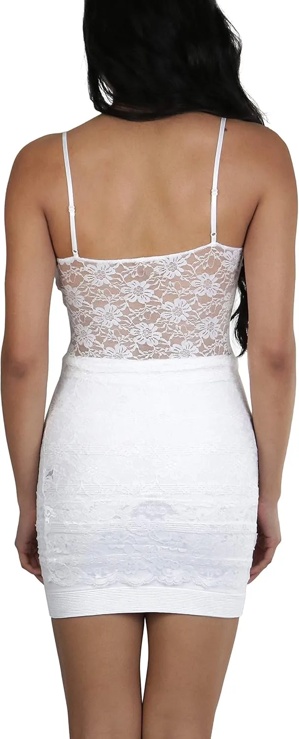 ToBeInStyle Womens Basic Layering Cotton Cami & Sheer Lace Camisoles