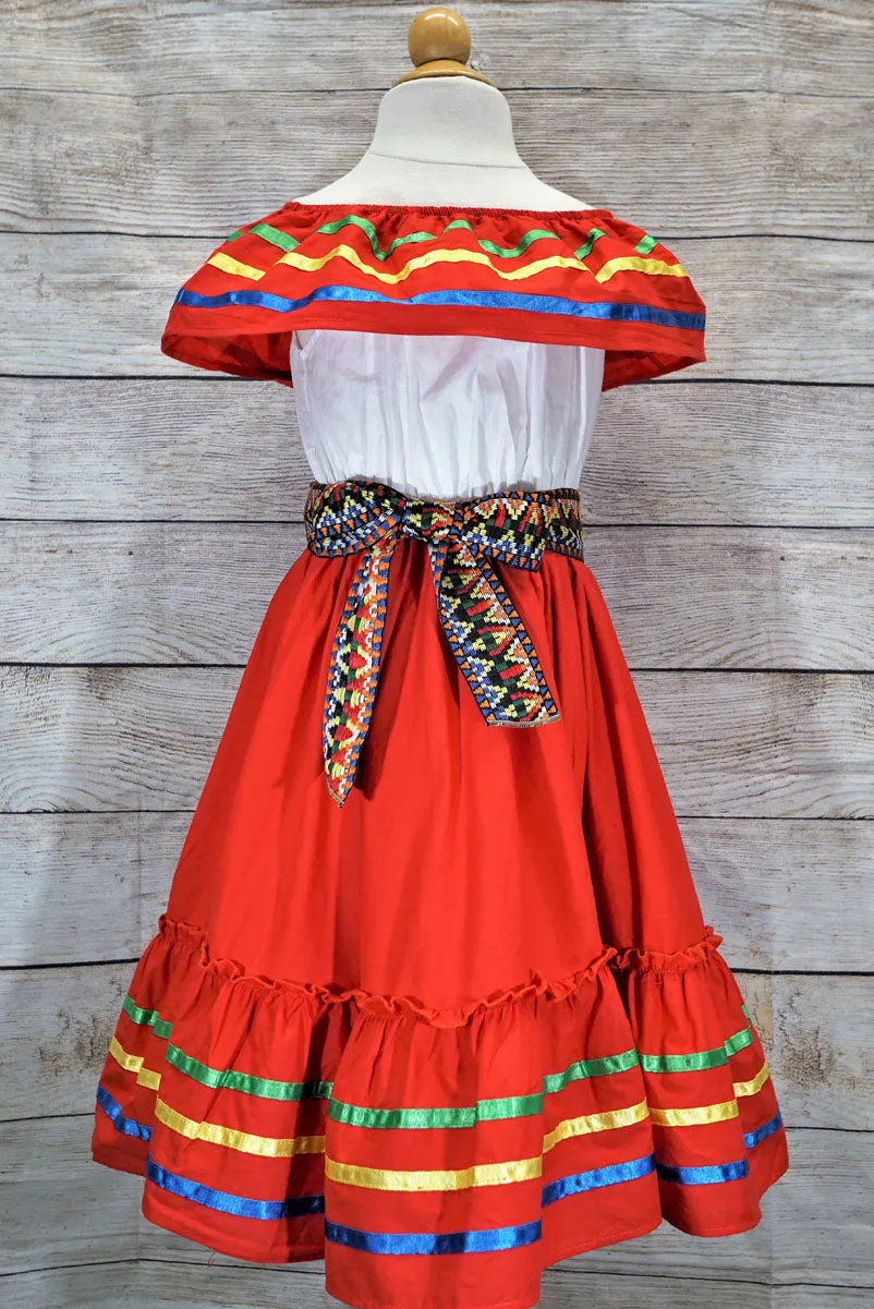unik Girl's Fancy Traditional Mexican Cinco De Mayo Fiesta Dress Size 4-14
