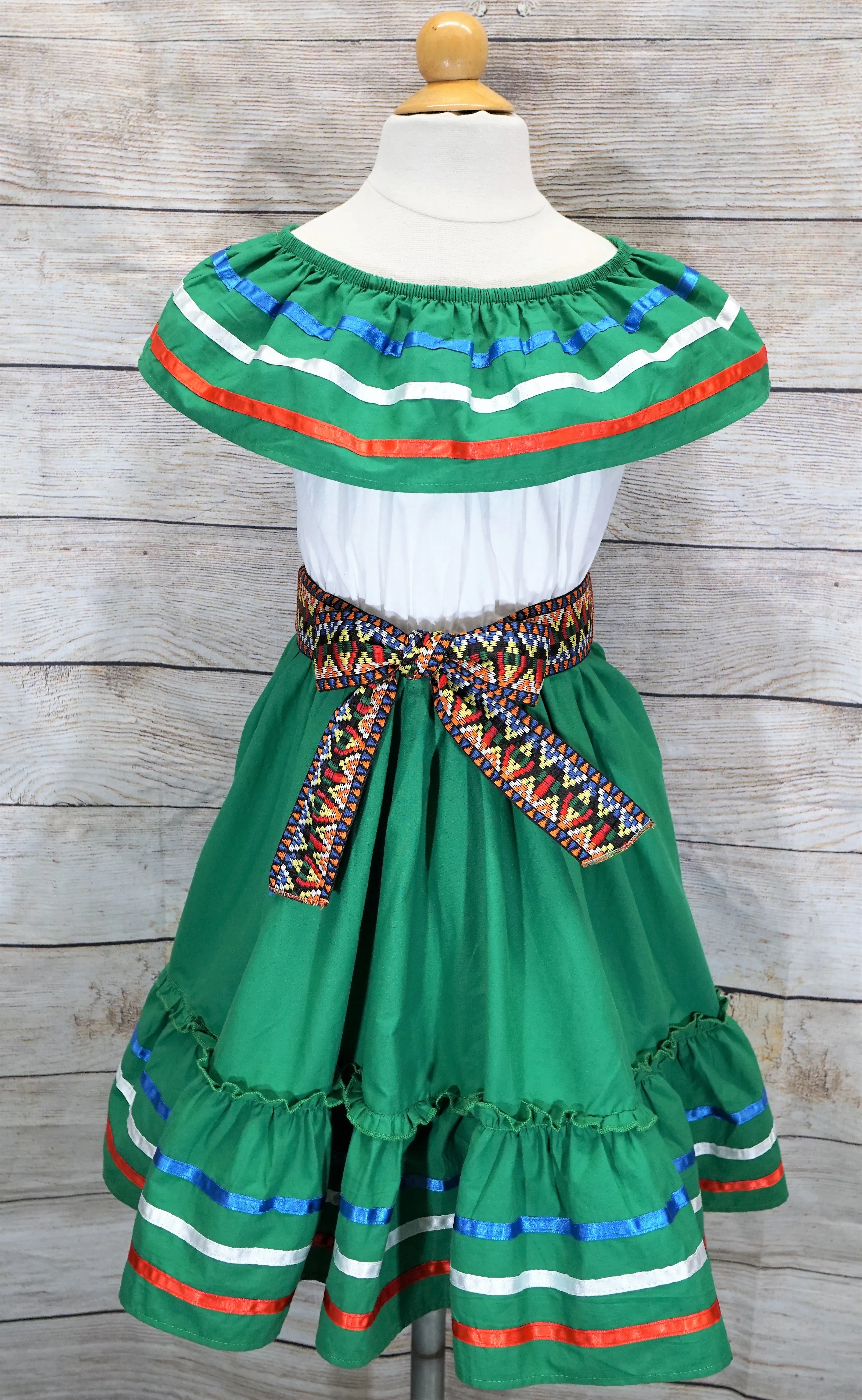 unik Girl's Fancy Traditional Mexican Cinco De Mayo Fiesta Dress Size 4-14