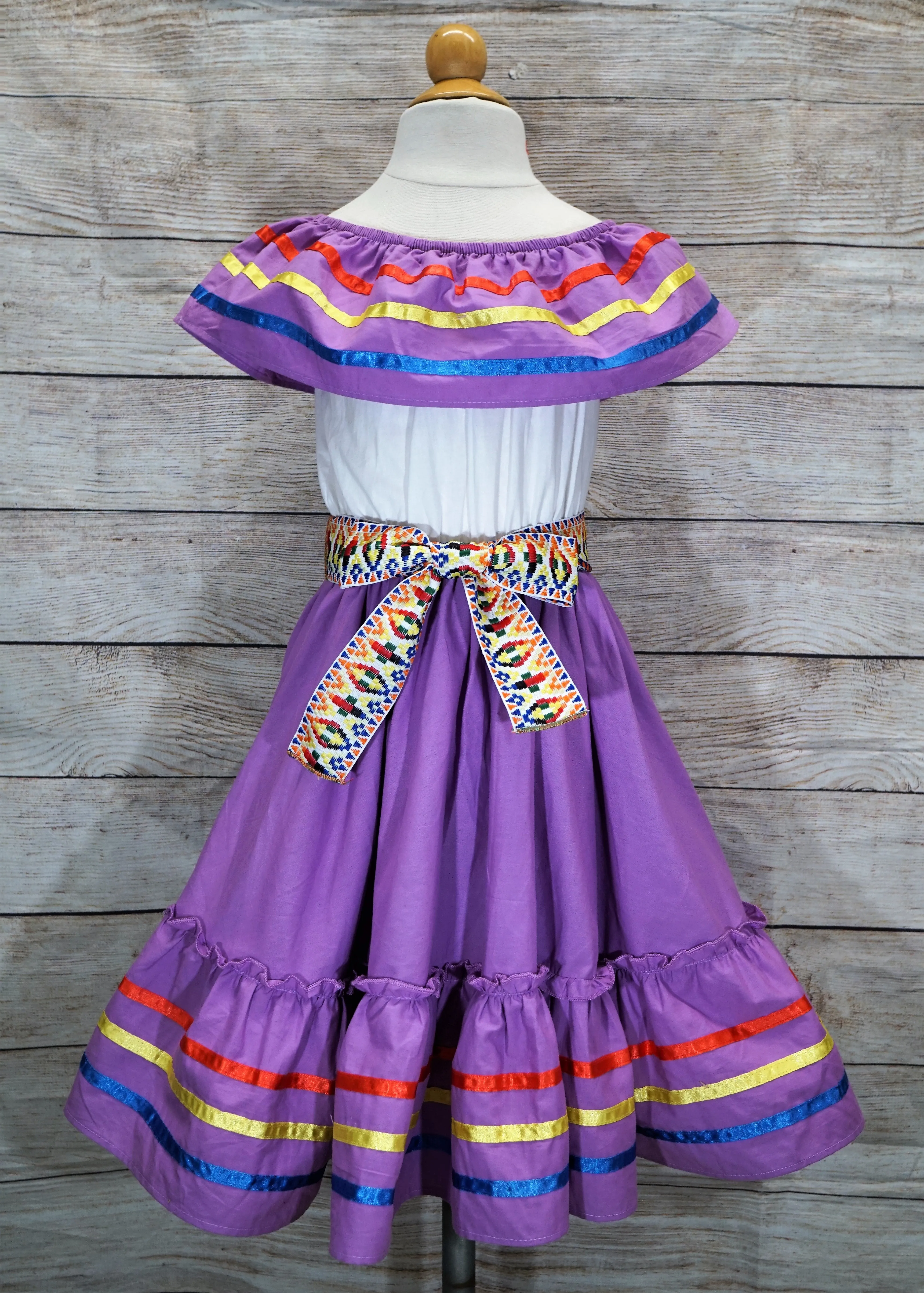unik Girl's Fancy Traditional Mexican Cinco De Mayo Fiesta Dress Size 4-14