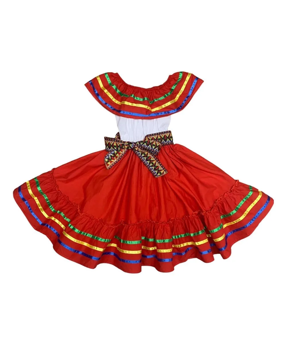 unik Girl's Fancy Traditional Mexican Cinco De Mayo Fiesta Dress Size 4-14