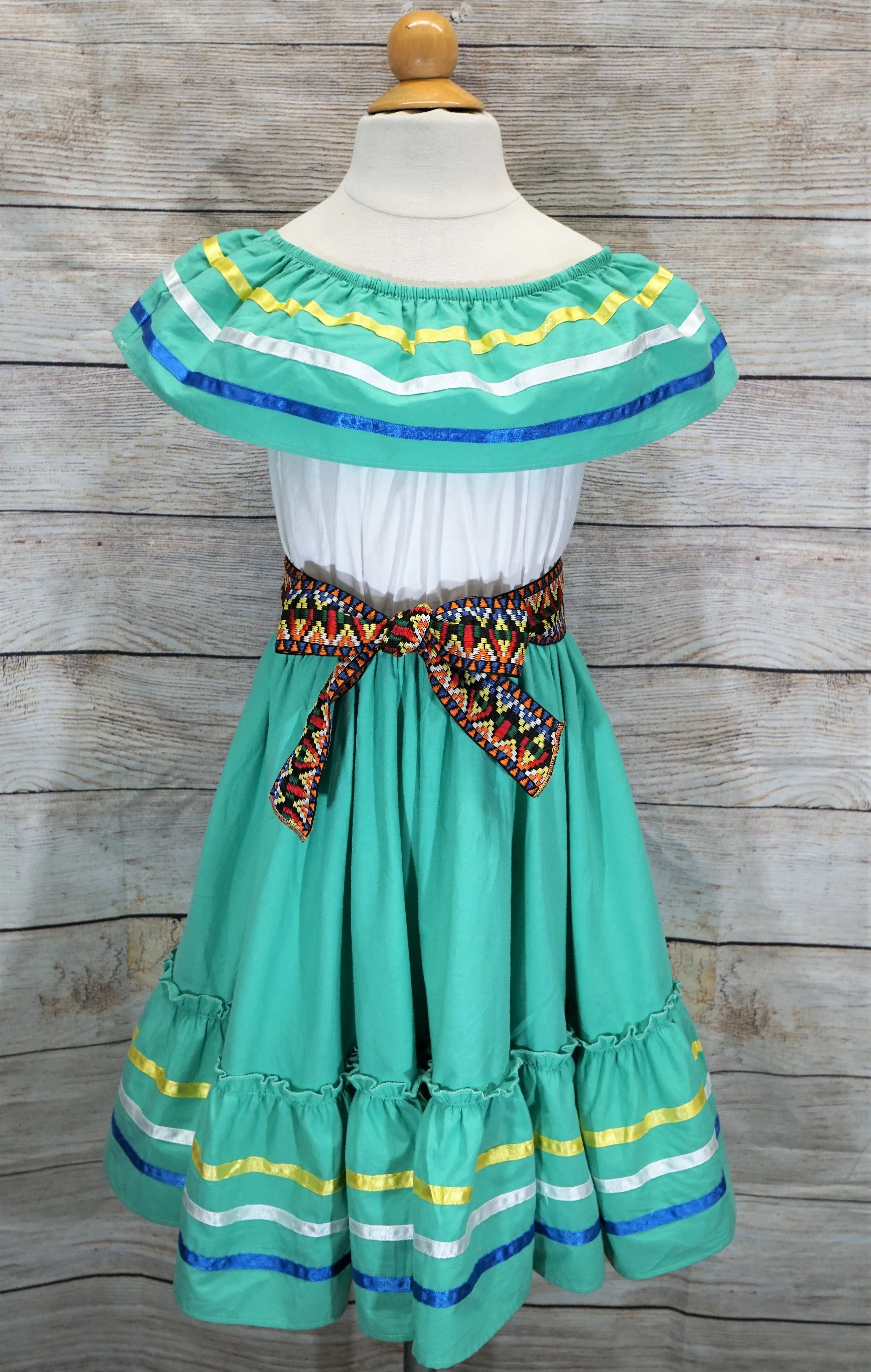 unik Girl's Fancy Traditional Mexican Cinco De Mayo Fiesta Dress Size 4-14