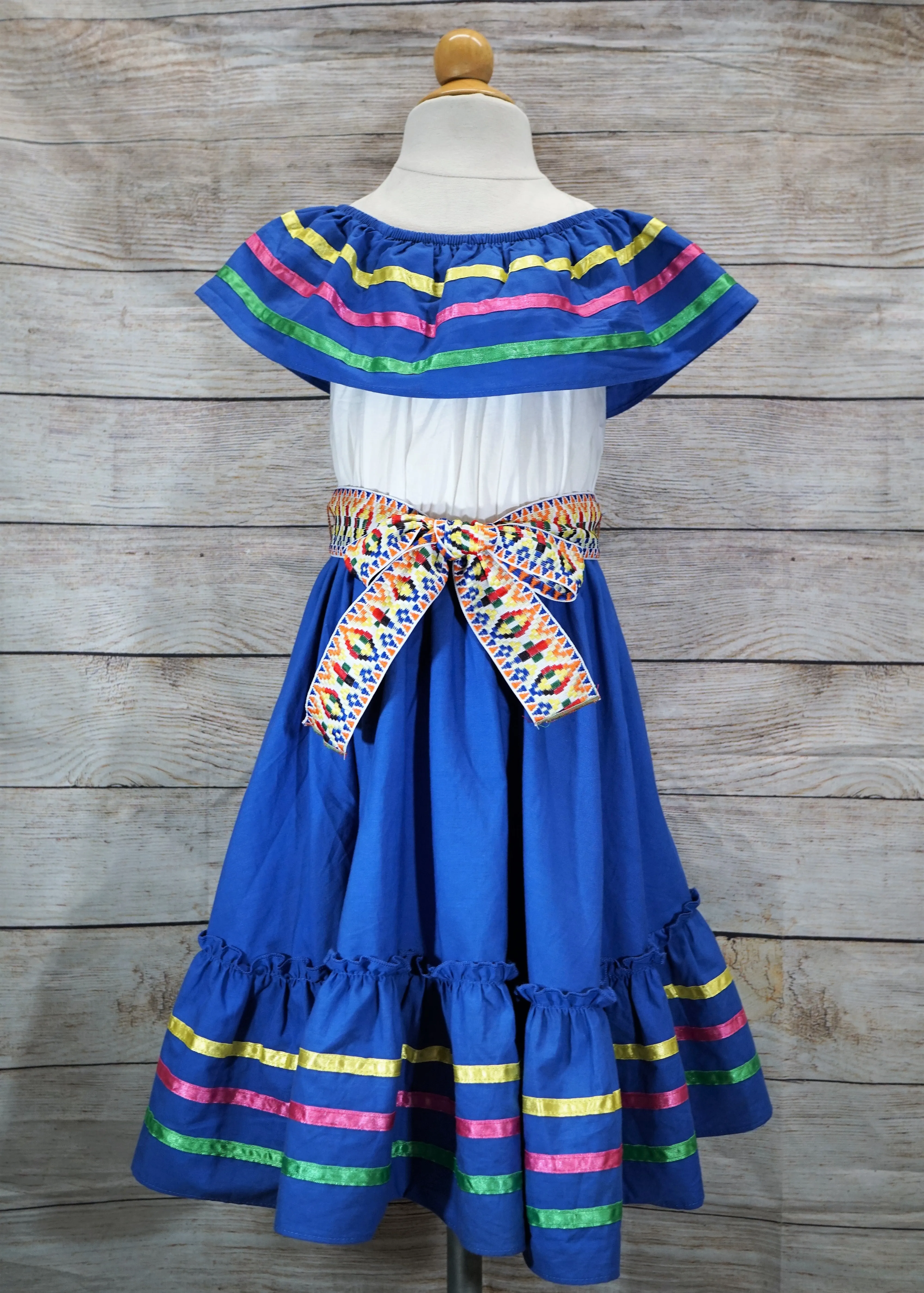 unik Girl's Fancy Traditional Mexican Cinco De Mayo Fiesta Dress Size 4-14