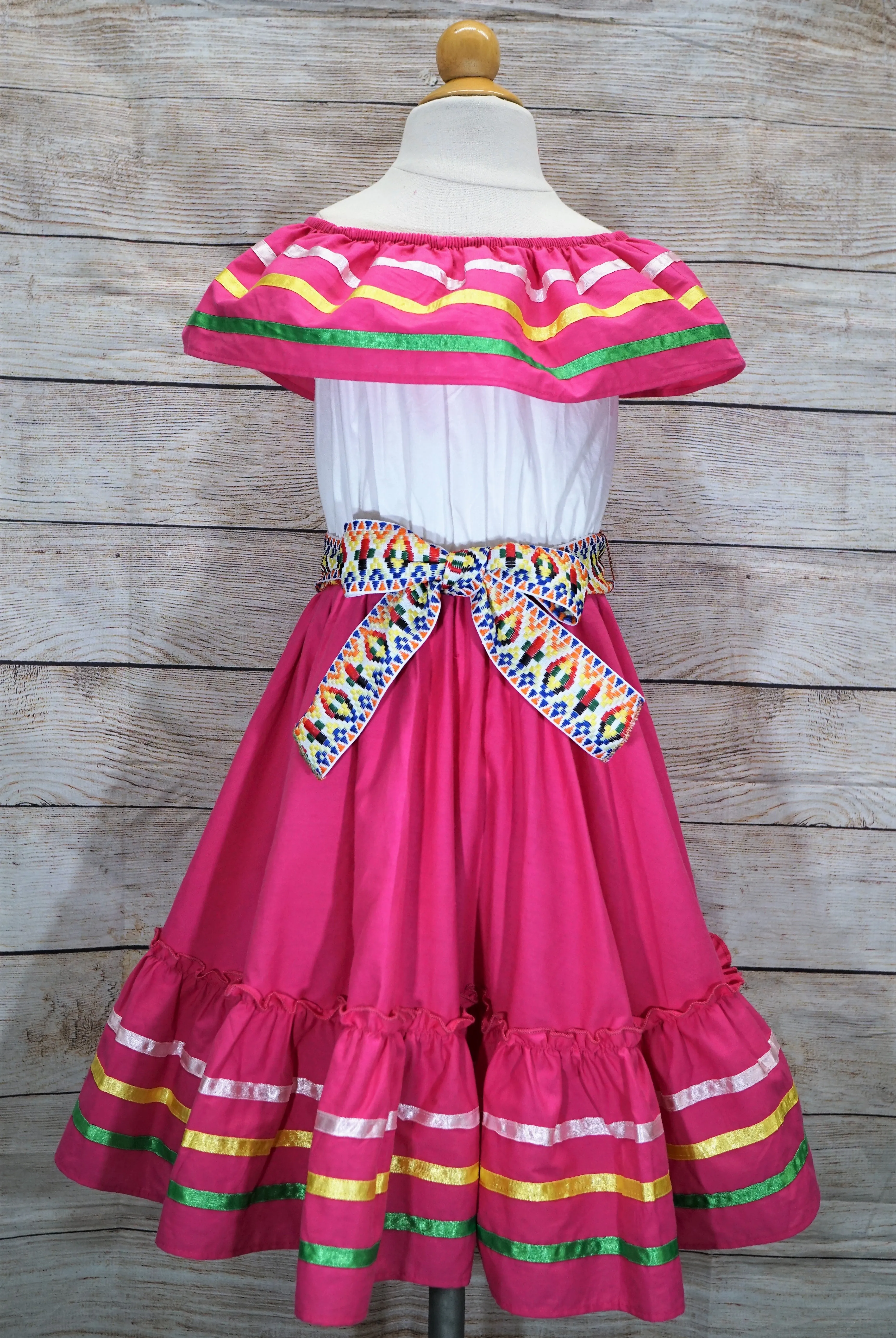 unik Girl's Fancy Traditional Mexican Cinco De Mayo Fiesta Dress Size 4-14
