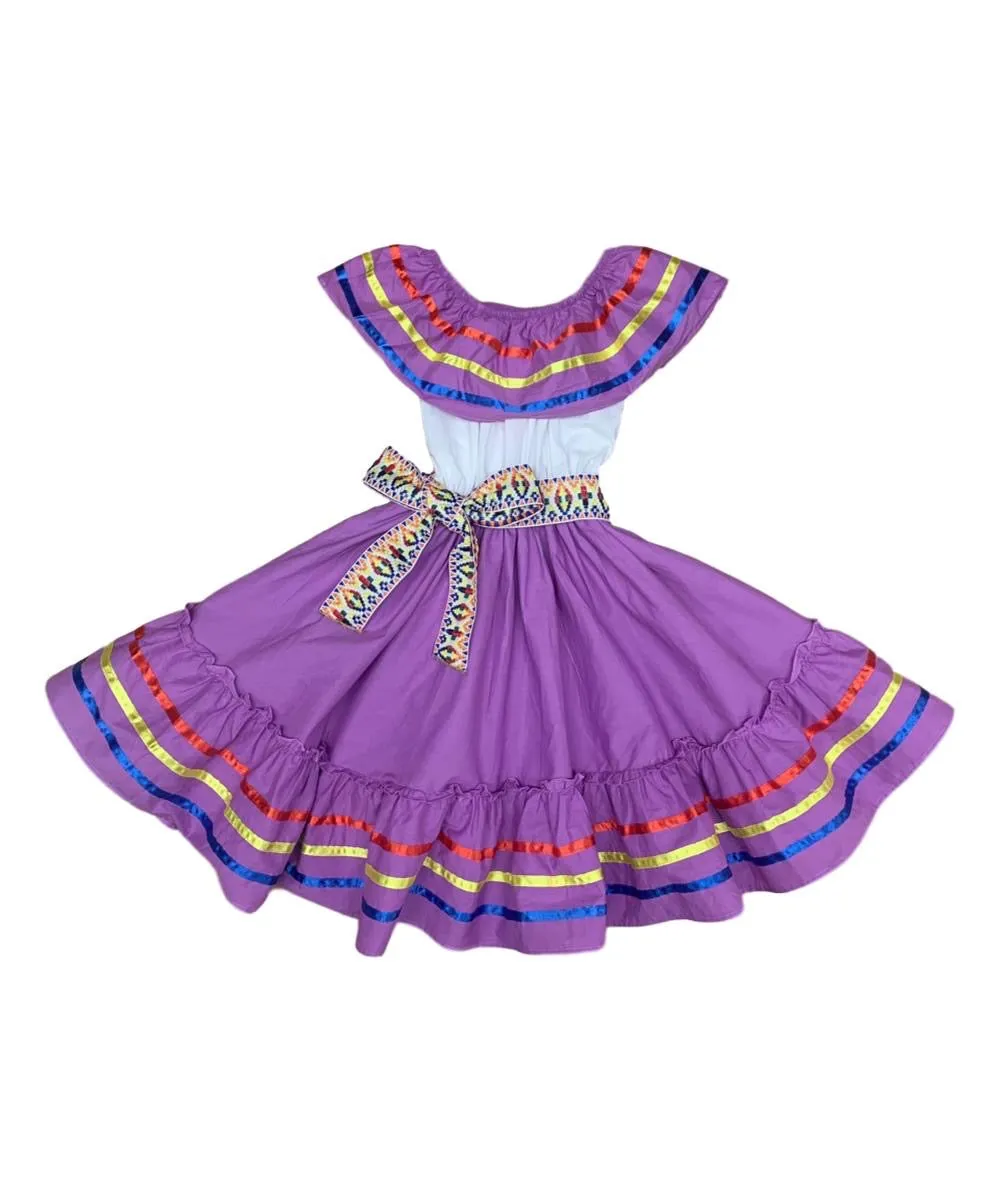 unik Girl's Fancy Traditional Mexican Cinco De Mayo Fiesta Dress Size 4-14