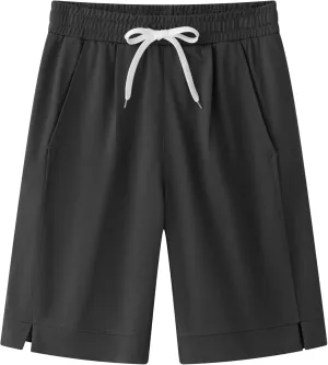 Vcansion Women's Casual Cotton Elastic Waist Drawstring Bermuda Shorts with Pockets