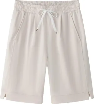 Vcansion Women's Casual Cotton Elastic Waist Drawstring Bermuda Shorts with Pockets