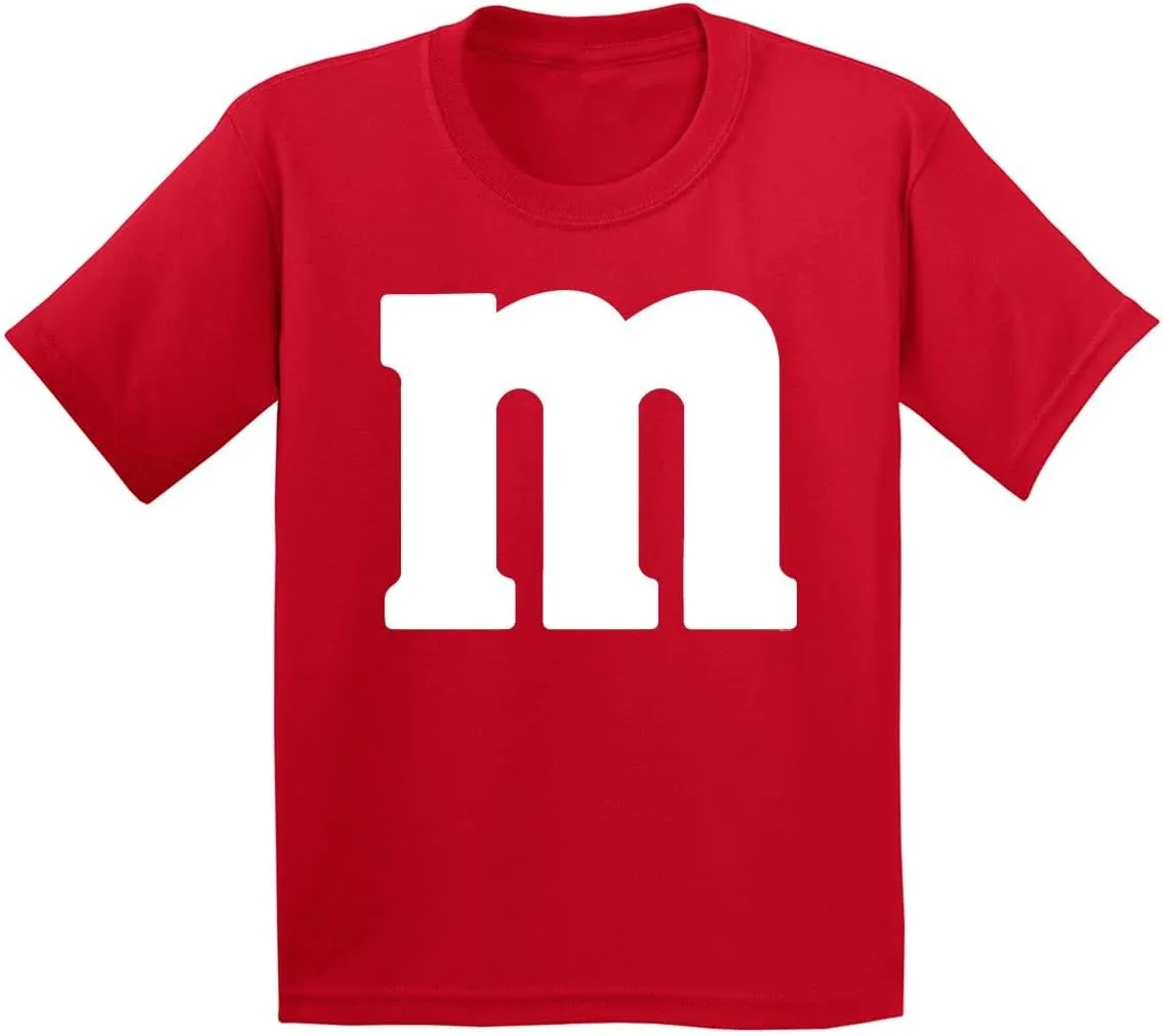 Veracco Letter M Halloween Costumes Youth T_Shirt Funny Halloween Team Group T-Shirt