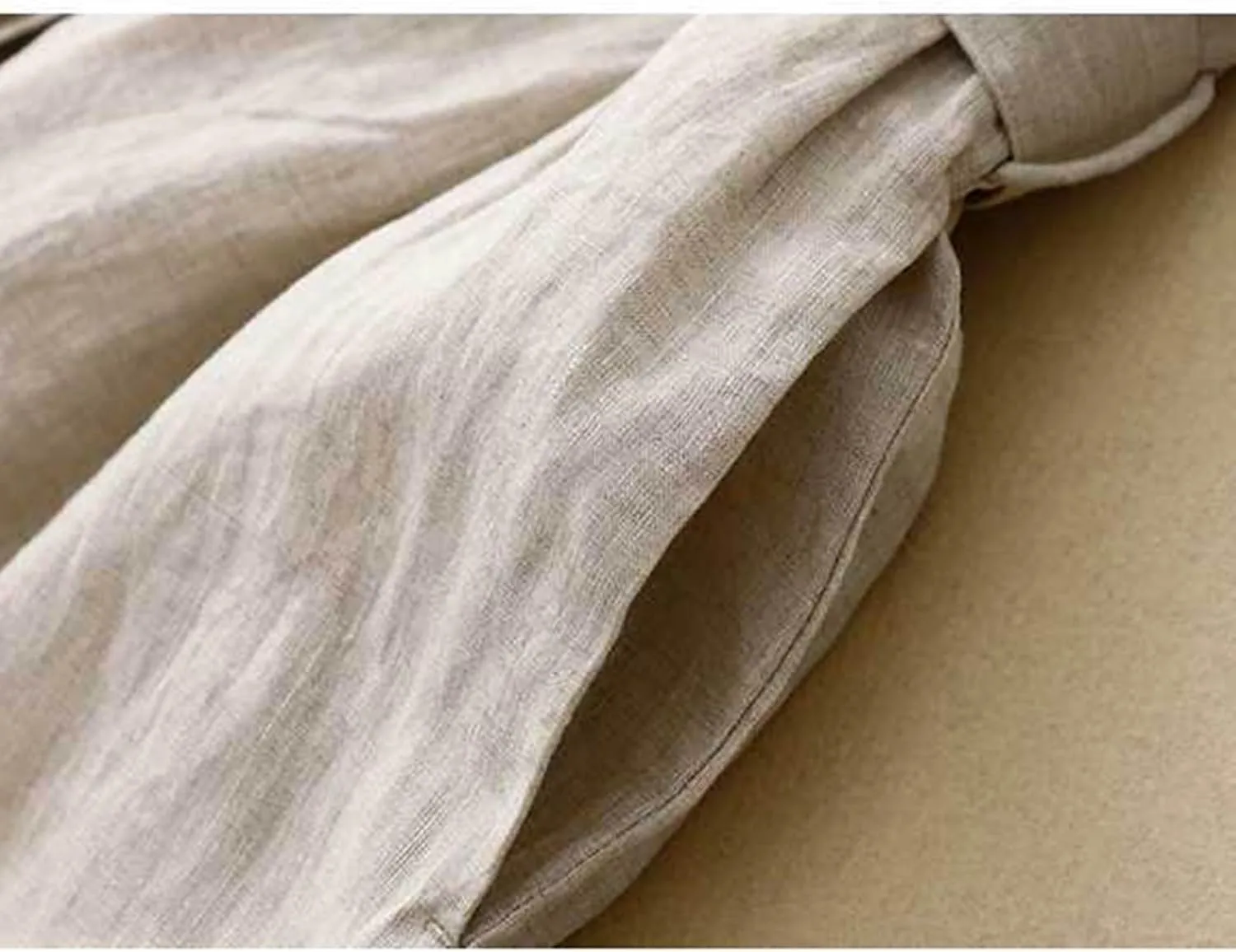 Women Bohemian Cotton Linen Dresses 3/4 Sleeve Maxi Long Dress Plain Classic Dresses Trendy Boho Dresses with Belt