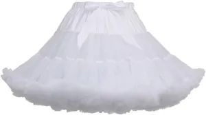 Womens Tulle Petticoats With Ribbon Elastic Waist Tutu Skirts Ballet Dance Cosplay Costumes