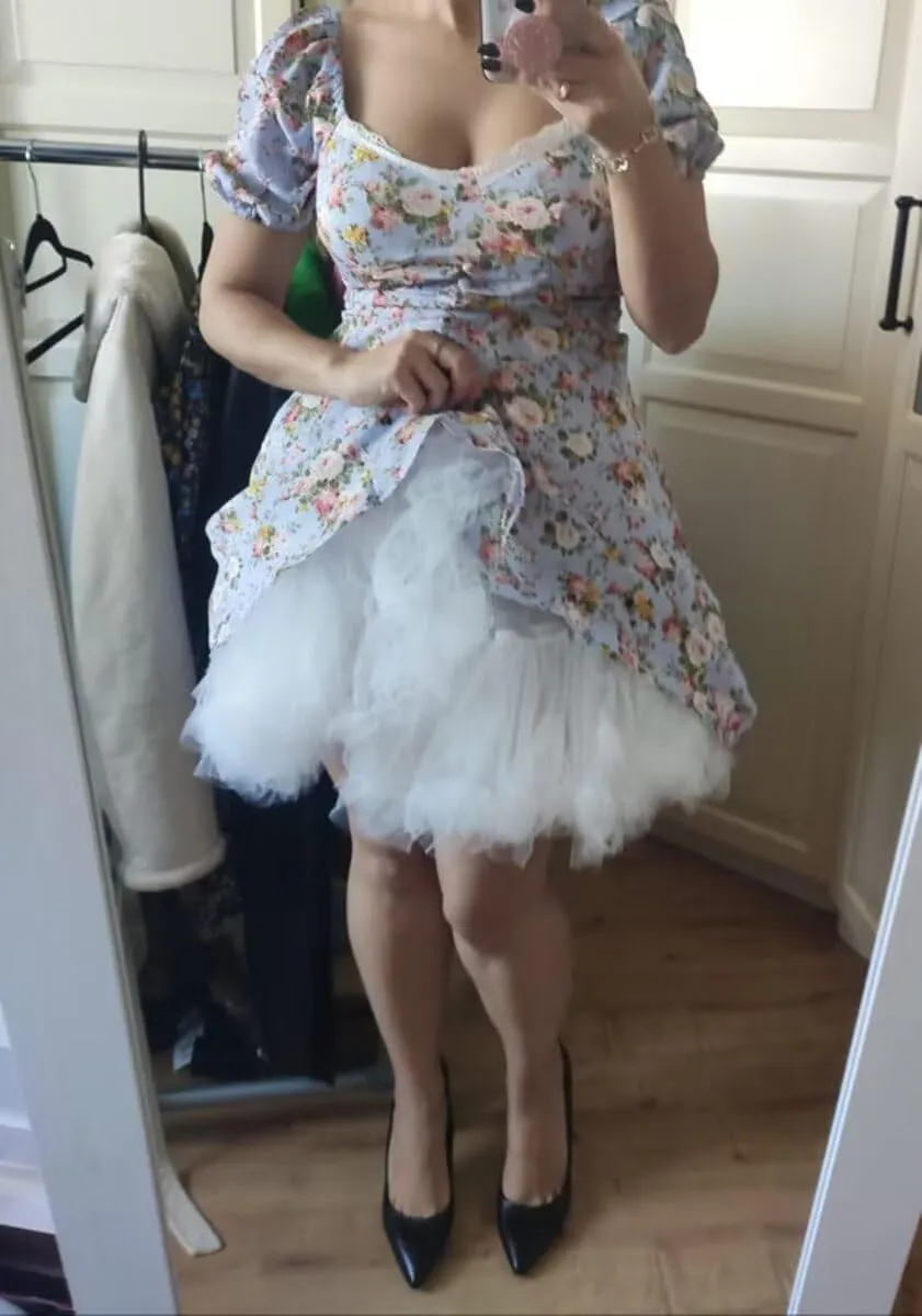 Womens Tulle Petticoats With Ribbon Elastic Waist Tutu Skirts Ballet Dance Cosplay Costumes