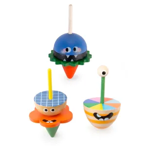 Wooden Dizzy Monster Spinning Top - 1 random style